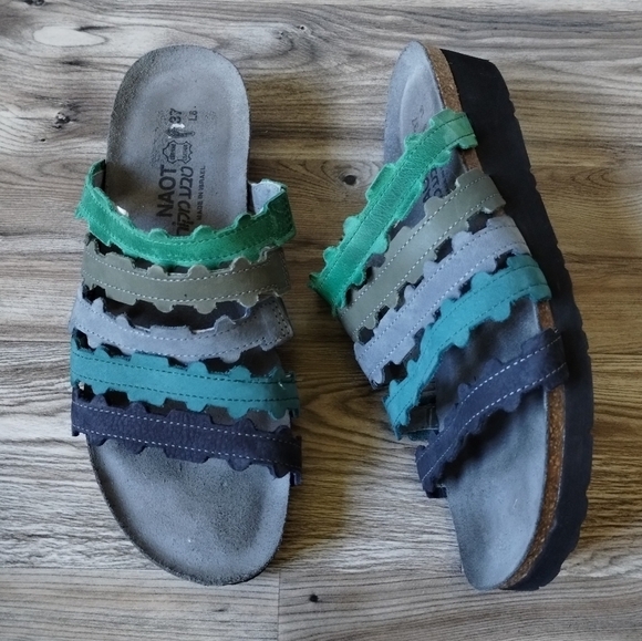 Naot Adina Cork Wedge Slide Sandals Womens Shoes size 37 US 6 Narrow - Picture 1 of 5